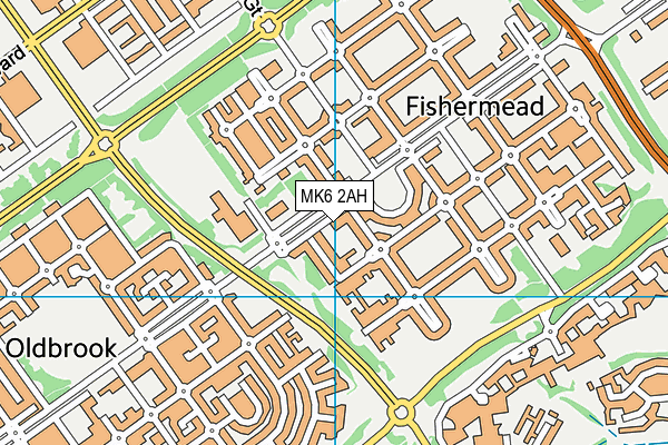 MK6 2AH map - OS VectorMap District (Ordnance Survey)