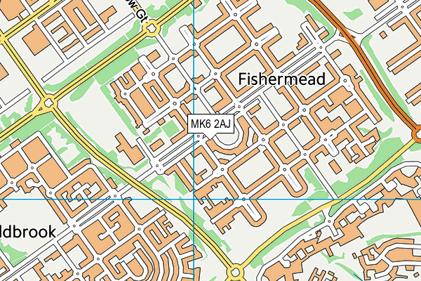 MK6 2AJ map - OS VectorMap District (Ordnance Survey)