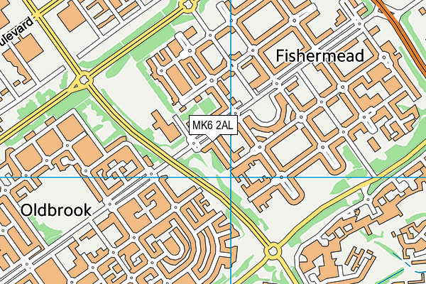 MK6 2AL map - OS VectorMap District (Ordnance Survey)