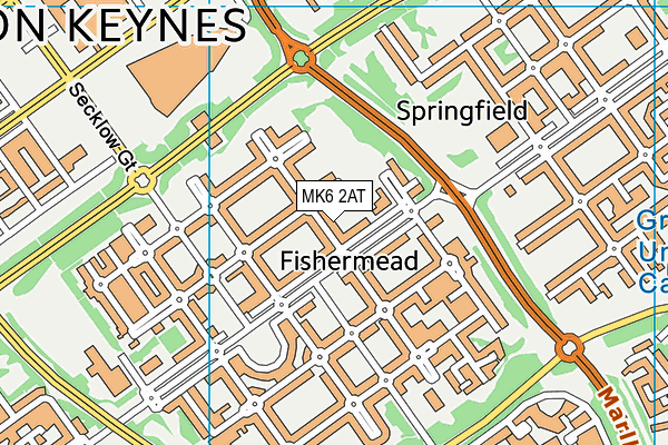 MK6 2AT map - OS VectorMap District (Ordnance Survey)