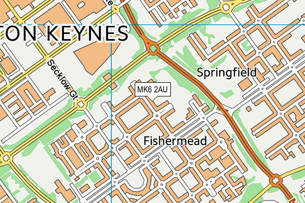 MK6 2AU map - OS VectorMap District (Ordnance Survey)