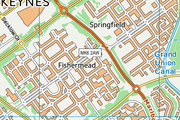 MK6 2AW map - OS VectorMap District (Ordnance Survey)