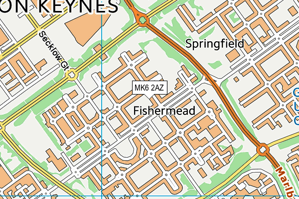 MK6 2AZ map - OS VectorMap District (Ordnance Survey)