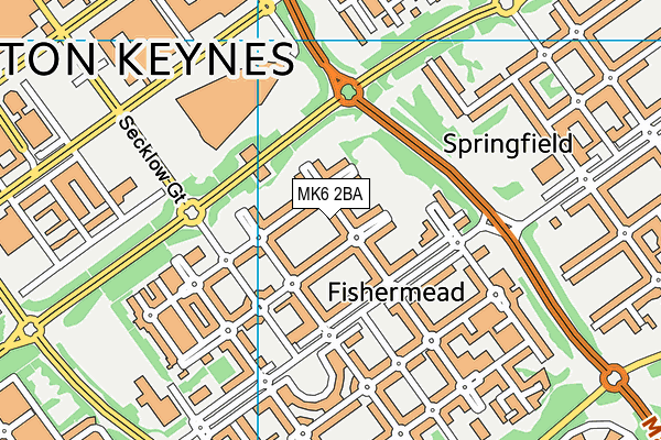 MK6 2BA map - OS VectorMap District (Ordnance Survey)