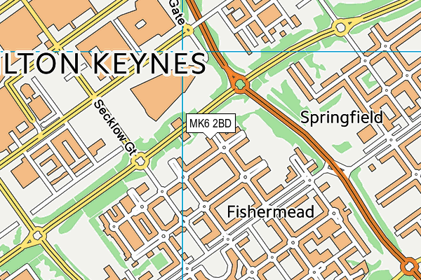 MK6 2BD map - OS VectorMap District (Ordnance Survey)