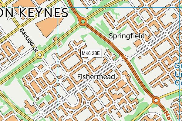 MK6 2BE map - OS VectorMap District (Ordnance Survey)