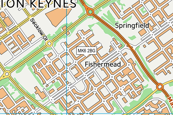 MK6 2BG map - OS VectorMap District (Ordnance Survey)