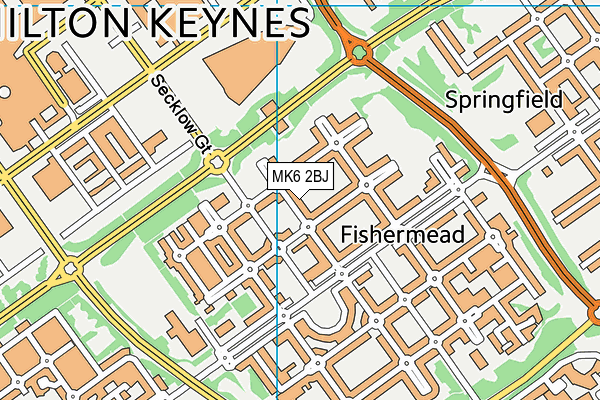 MK6 2BJ map - OS VectorMap District (Ordnance Survey)