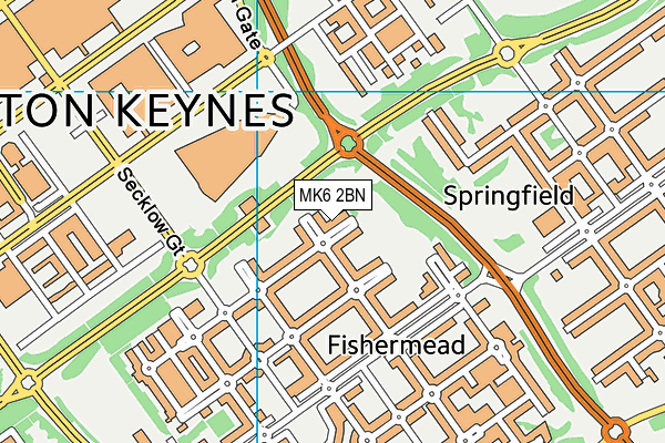 MK6 2BN map - OS VectorMap District (Ordnance Survey)