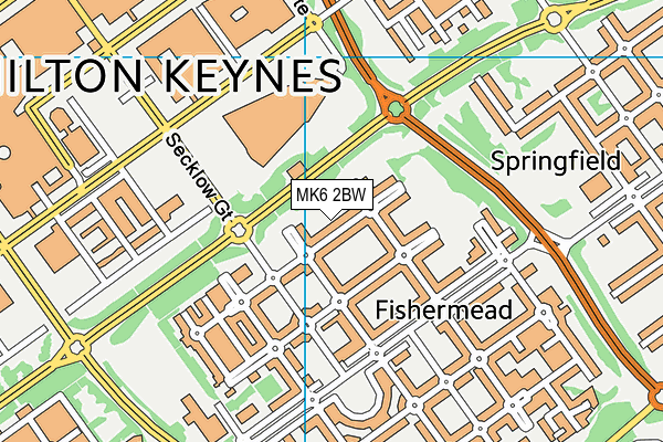 MK6 2BW map - OS VectorMap District (Ordnance Survey)