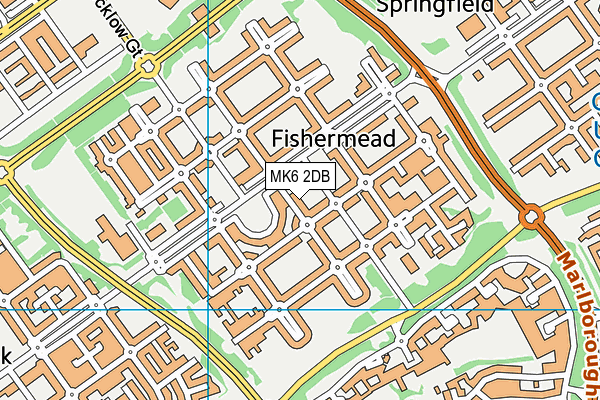 MK6 2DB map - OS VectorMap District (Ordnance Survey)