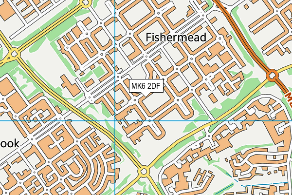 MK6 2DF map - OS VectorMap District (Ordnance Survey)