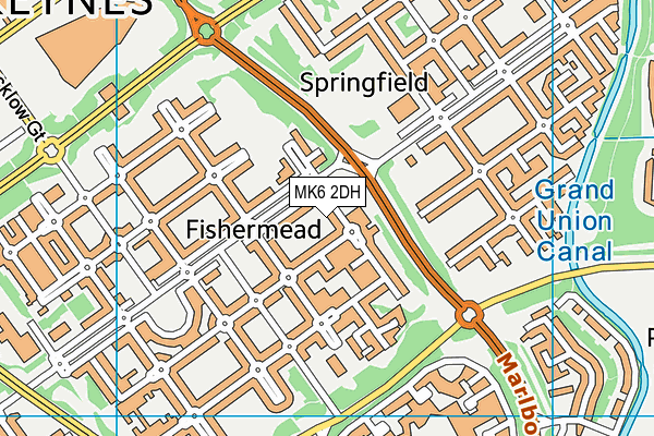 MK6 2DH map - OS VectorMap District (Ordnance Survey)