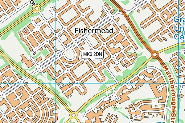 MK6 2DN map - OS VectorMap District (Ordnance Survey)