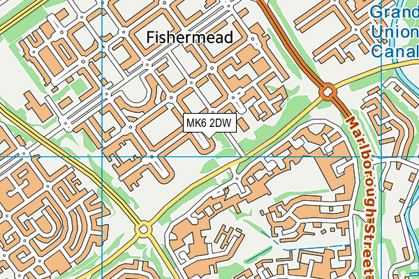 MK6 2DW map - OS VectorMap District (Ordnance Survey)