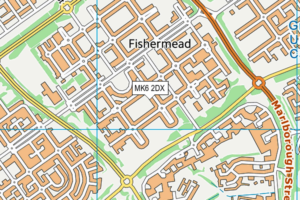 MK6 2DX map - OS VectorMap District (Ordnance Survey)