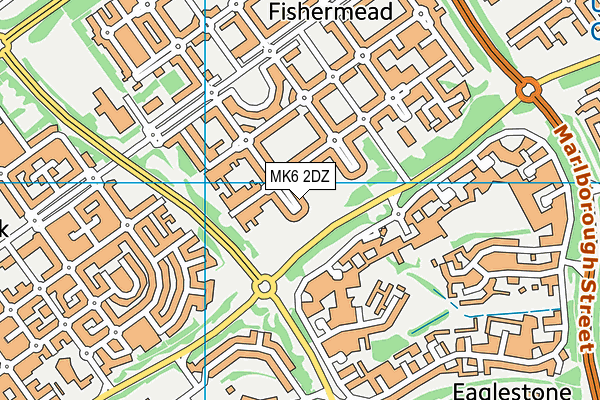 MK6 2DZ map - OS VectorMap District (Ordnance Survey)