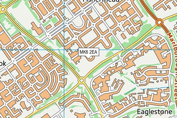 MK6 2EA map - OS VectorMap District (Ordnance Survey)