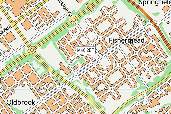 MK6 2EF map - OS VectorMap District (Ordnance Survey)