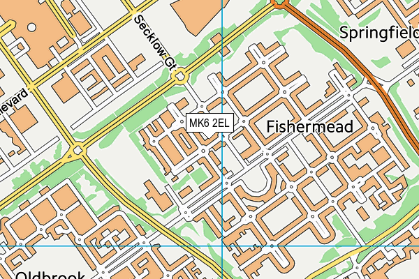 MK6 2EL map - OS VectorMap District (Ordnance Survey)