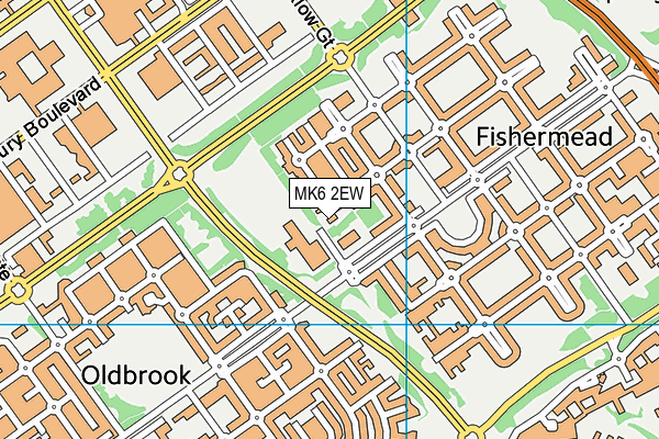 MK6 2EW map - OS VectorMap District (Ordnance Survey)