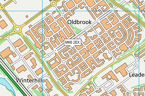 MK6 2EX map - OS VectorMap District (Ordnance Survey)