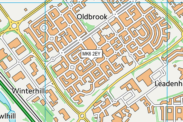 MK6 2EY map - OS VectorMap District (Ordnance Survey)