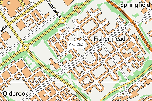 MK6 2EZ map - OS VectorMap District (Ordnance Survey)