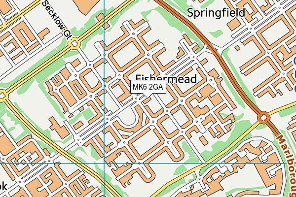 MK6 2GA map - OS VectorMap District (Ordnance Survey)