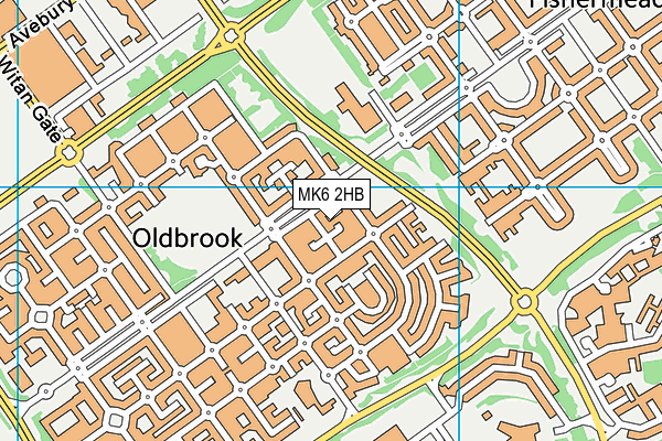 MK6 2HB map - OS VectorMap District (Ordnance Survey)