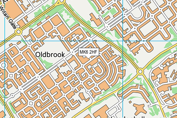 MK6 2HF map - OS VectorMap District (Ordnance Survey)