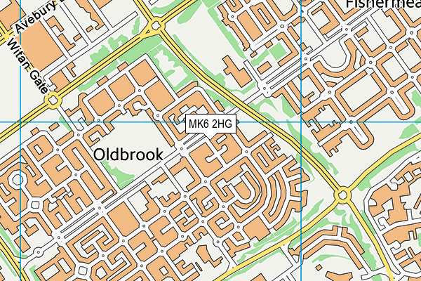 MK6 2HG map - OS VectorMap District (Ordnance Survey)
