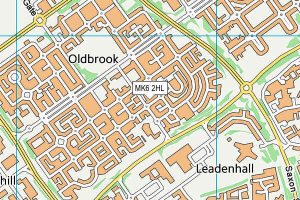 MK6 2HL map - OS VectorMap District (Ordnance Survey)