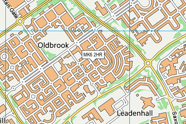 MK6 2HR map - OS VectorMap District (Ordnance Survey)