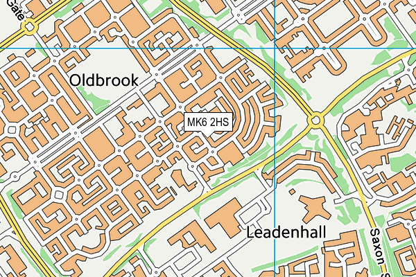 MK6 2HS map - OS VectorMap District (Ordnance Survey)