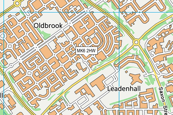 MK6 2HW map - OS VectorMap District (Ordnance Survey)