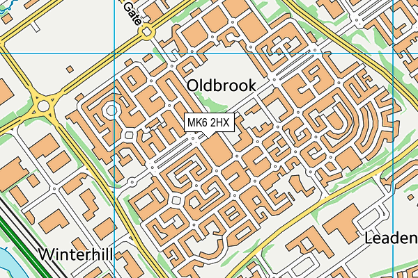 MK6 2HX map - OS VectorMap District (Ordnance Survey)