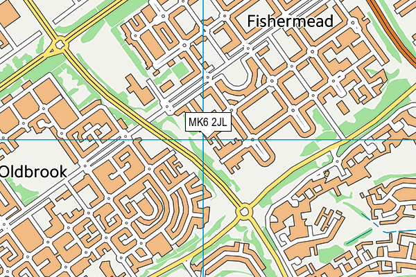 MK6 2JL map - OS VectorMap District (Ordnance Survey)