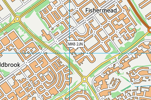 MK6 2JN map - OS VectorMap District (Ordnance Survey)