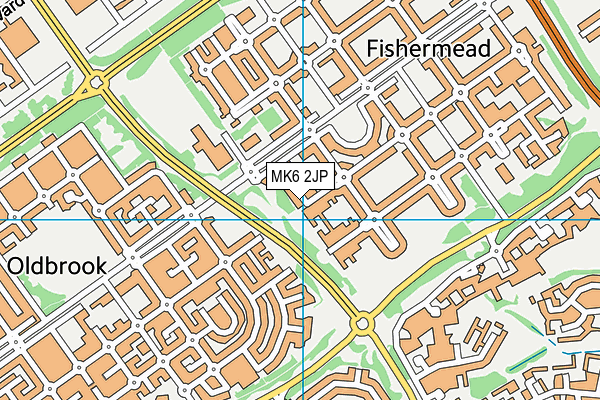 MK6 2JP map - OS VectorMap District (Ordnance Survey)