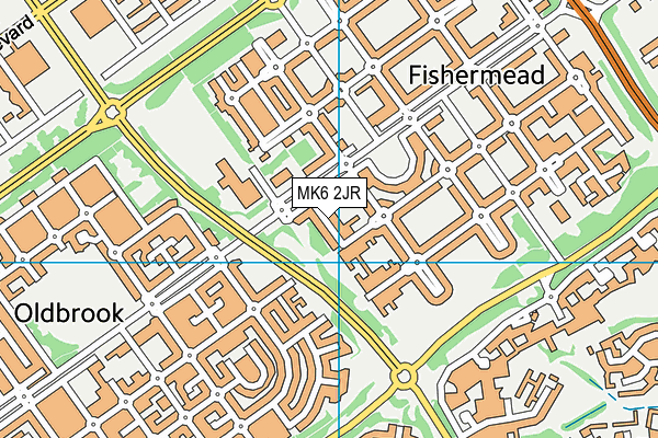 MK6 2JR map - OS VectorMap District (Ordnance Survey)