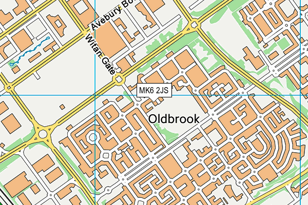 MK6 2JS map - OS VectorMap District (Ordnance Survey)