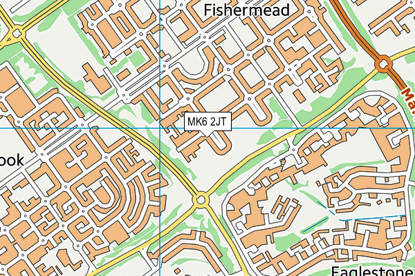 MK6 2JT map - OS VectorMap District (Ordnance Survey)