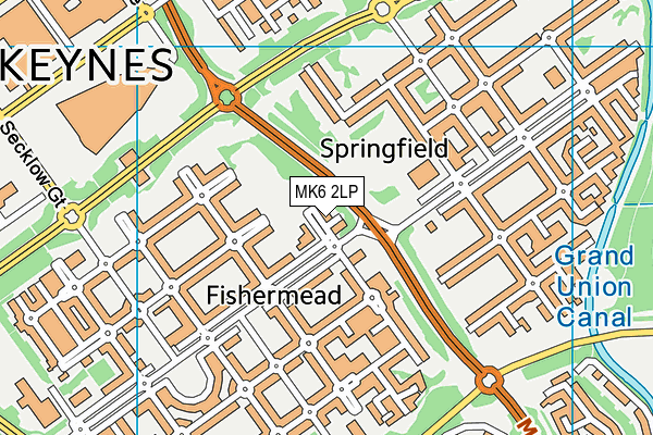Fishermead Sports Ground map (MK6 2LP) - OS VectorMap District (Ordnance Survey)
