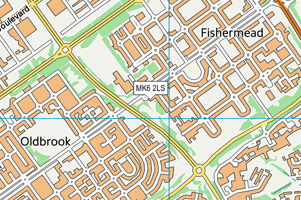 MK6 2LS map - OS VectorMap District (Ordnance Survey)