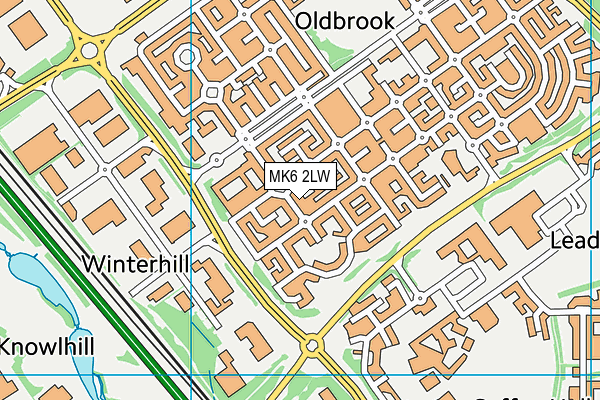 MK6 2LW map - OS VectorMap District (Ordnance Survey)