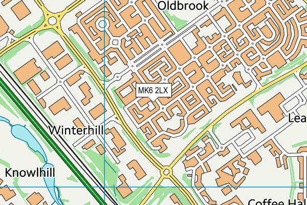 MK6 2LX map - OS VectorMap District (Ordnance Survey)