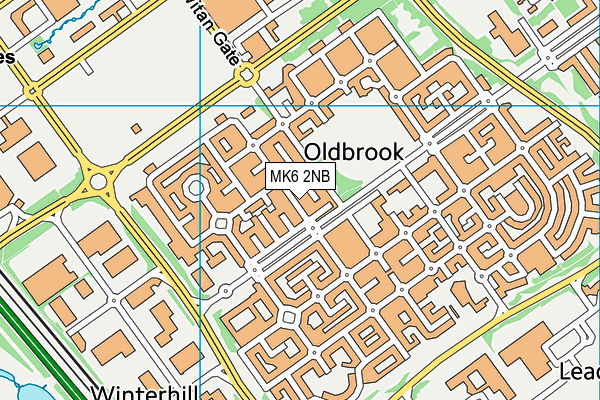 MK6 2NB map - OS VectorMap District (Ordnance Survey)
