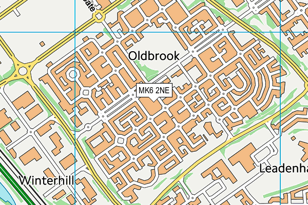 MK6 2NE map - OS VectorMap District (Ordnance Survey)
