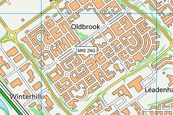 MK6 2NG map - OS VectorMap District (Ordnance Survey)